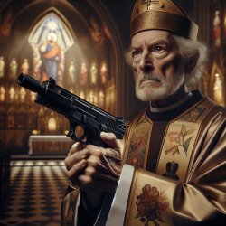 Pope with a gun Meme Template