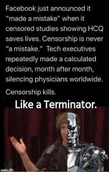 Mark Zuckerberg  like a terminator Meme Template