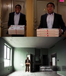 Empty room pizza meme Meme Template