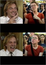 Smiling Triggered Liberal Meme Template