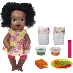 Baby Alive Snackin' Sara Doll, Black Hair, 3+ Years, Includes Ou Meme Template