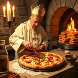 Pope cooks a pizza Meme Template