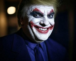 Donald Trump face painted like Joker Meme Template