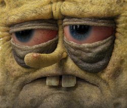 Tired SpongeBob Closeup in Blender Meme Template