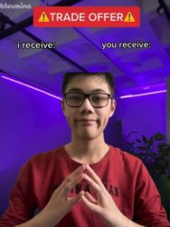 Bleumino trade offer Meme Template