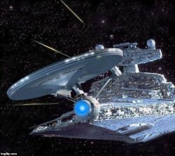 Enterprise chased by vader Meme Template