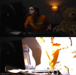 Blinded by bright monitor Meme Template