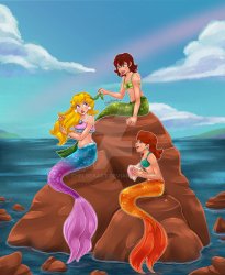 mushroom mermaids Meme Template