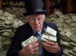 Breadline Bernie millionaire Meme Template