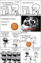 Rage Comic Pineapple Pizza Debate Meme Template