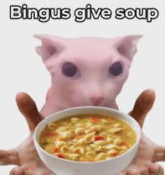 Bingus give soup Meme Template