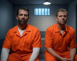Donald Trump Junior and Eric in prison Meme Template