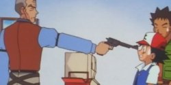 Professor Oak with gun Meme Template