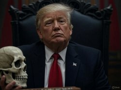 Trump holding a skull JPP Meme Template