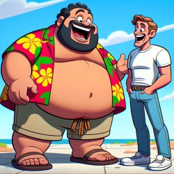 FAT MAN WITH FRIEND Meme Template
