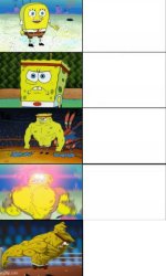 Increasingly buff spongebob Meme Template