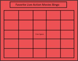 favorite live-action movies bingo Meme Template