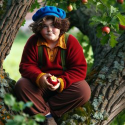 eric cartman sitting on a tree eating a apple Meme Template