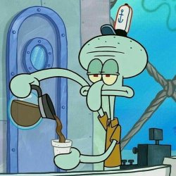 Squidward and His Coffee Meme Template