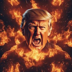 Trump the Disaster, flames and destruction, failure Meme Template