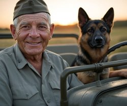 Old Marine German Shepherd Jeep Meme Template