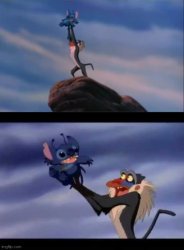 rafiki holding stitch Meme Template