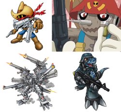 Digimon with Guns Meme Template