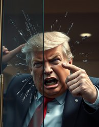Trump runs into a glass door and pretends he meant to do that Meme Template