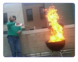 Grill on Fire Meme Template