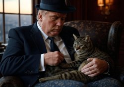 Donald Trump Don Corleone tabby cat fedora Meme Template