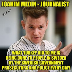 JOAKIM MEDIN JOURNALIST SWEDEN TURKEY Meme Template