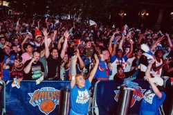 Knicks fans celebrating Meme Template