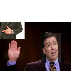 Comey, crossed fingers and a double crosser Meme Template