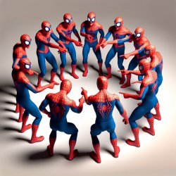 9 spiderman pointing at each other Meme Template