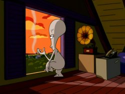 Roger Smoking American Dad Meme Template
