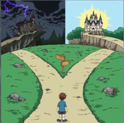 Dramatic Crossroads Meme Generator - flipped Meme Template