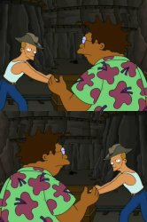 futurama australian miner back and forth Meme Template