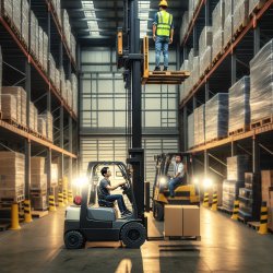 Forklift lifting person Meme Template