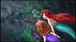 sofia and ariel swimming together Meme Template