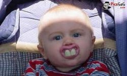 Baby with big teeth Meme Template