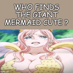 who finds the giant mermaid cute ? Meme Template