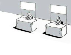 two empty booths Meme Template