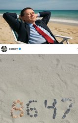 Comey at the beach after he spells 8647 Meme Template