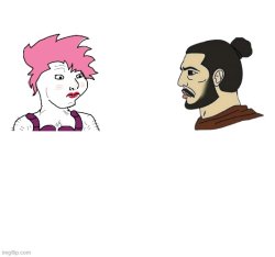 LGBTQ Vs Asian Chad Meme Template