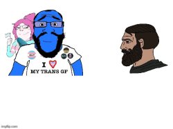 LGBTQ Vs Dark Hair Chad Meme Template