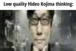 Low quality Hideo Kojima thinking Meme Template