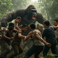 1 Gorilla vs 100 Men Meme Template