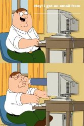 Peter gets an email punched by from who? Meme Template