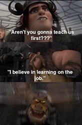 I believe in learning on the job Meme Template