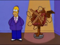 Homer presents his work Meme Template